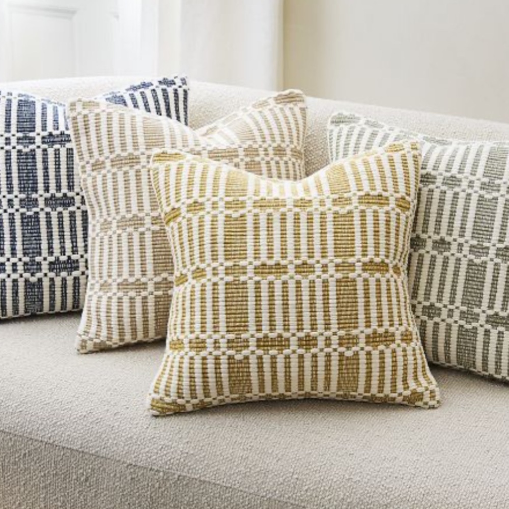 West Elm Bailey Pillow Cover in sand.